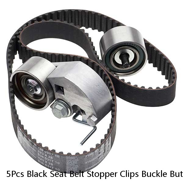 5Pcs Black Seat Belt Stopper Clips Buckle Button Fastener Safety Car Accessories #1 image